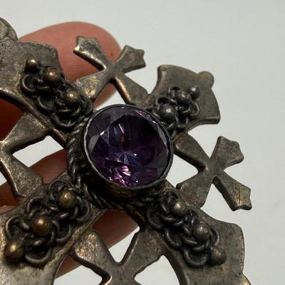 Jerusalem Cross with Hamsa Pendants & More, incl. 925 (K-HS)