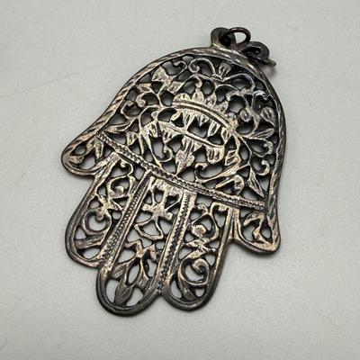 Jerusalem Cross with Hamsa Pendants & More, incl. 925 (K-HS)