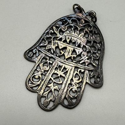 Jerusalem Cross with Hamsa Pendants & More, incl. 925 (K-HS)