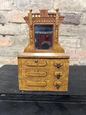 Sale Photo Thumbnail #516: From the Hats for Teddy series, Dresser with Mirror, Three Hat Stands & Chair