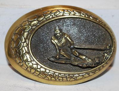 Oval Belt Buckle "The Skier" (2 ½" x 1 ½")