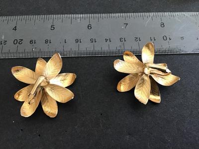 Vintage Brushed Gold Tone Earrings