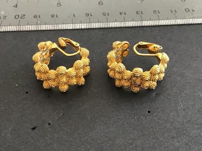 Gold Tone Clip on Earrings