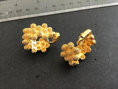 Gold Tone Clip on Earrings