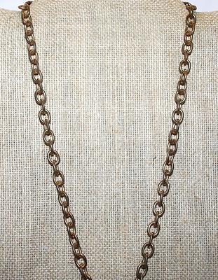 Gold Colored "PADLOCK" NECKLACE with Large Link Gold Tone Necklace Chain 20" L