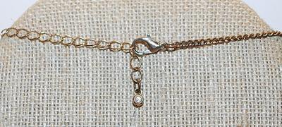 Filagree-Style Gold Colored "COINS" NECKLACE with Lobster Clasp & Stone on Drop Down Chain End 36" L