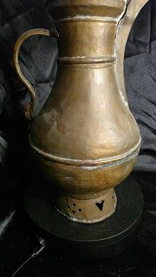Vintage Hand-Forged Kashmiri Samovar-Style Tea Boiler | Copper-Tone Decorative Water Heater with Heart-Cut Base