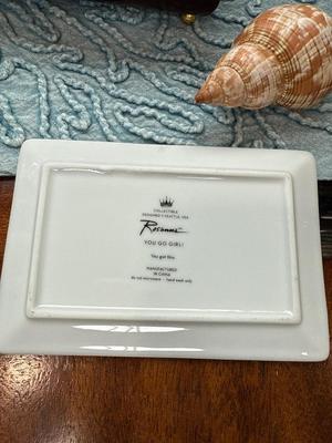 Sale Photo Thumbnail #32: Decorative items including Clay Works by Blue Sky, ashtray, paper weights and coasters