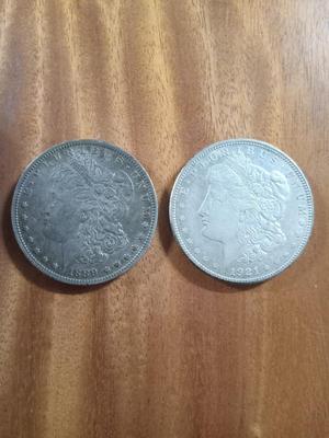 1889 O & 1921 D Morgan's