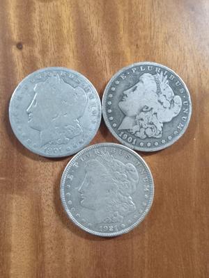 1901 O, 1901 O, 1921 S Morgan's