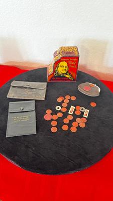DEPRESSION ERA CO SALES TAX TOKENS, BANK WALLETS AND MARX METAL THRIFT BANK