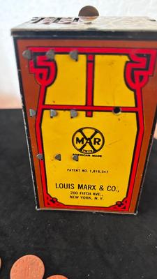 DEPRESSION ERA CO SALES TAX TOKENS, BANK WALLETS AND MARX METAL THRIFT BANK