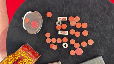 DEPRESSION ERA CO SALES TAX TOKENS, BANK WALLETS AND MARX METAL THRIFT BANK