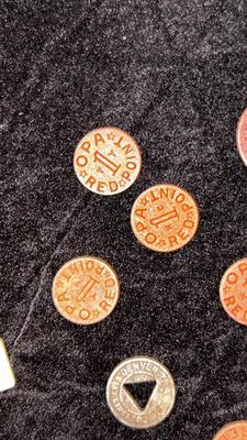 DEPRESSION ERA CO SALES TAX TOKENS, BANK WALLETS AND MARX METAL THRIFT BANK