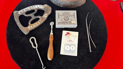 ANTIQUE ENTERPRISE IRON, HOT IRON PLATE, THREAD AND MORE