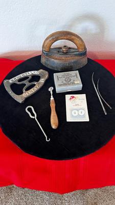 ANTIQUE ENTERPRISE IRON, HOT IRON PLATE, THREAD AND MORE
