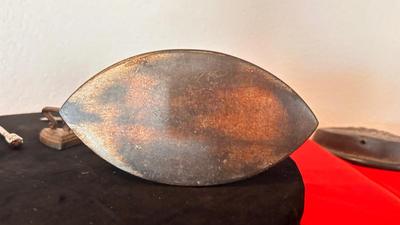 ANTIQUE IRON, GUNNY SACK NEEDLES, TOY IRON, OIL CAN AND MORE