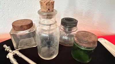 OLD INKWELLS AND VINTAGE OFFICE SUPPLIES