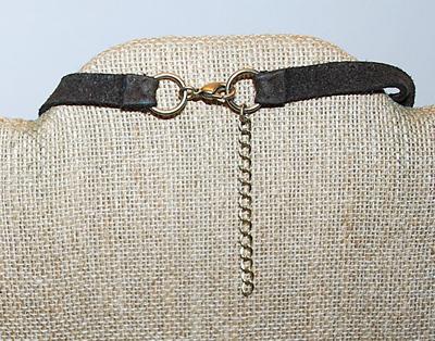 Beautiful Pointed PETAL FLOWERS NECKLACE with Amber & Yellow Stones and Teardrop Dangles + Top Leather Straps + Lobster Clasp 16" L