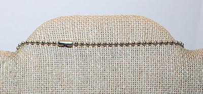 "SCIENCE" NAME TAG NECKLACE on Beaded Silver Tone Chain 23" L