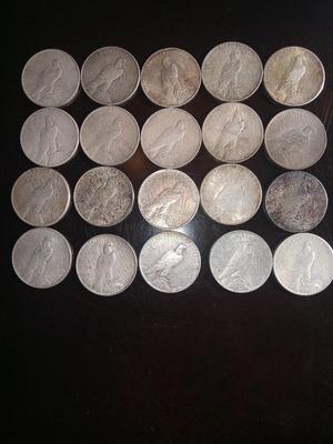 Tube of 20 peace dollars