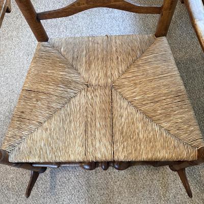 Ladder Back Rocking Chair With Rush Woven Seat (B1-BM)