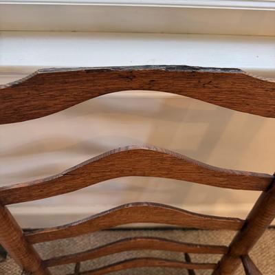 Ladder Back Rocking Chair With Rush Woven Seat (B1-BM)