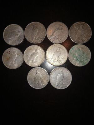 10 various dates peace dollars
