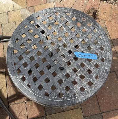 Pair Of Extra Wide Folding Chase lounges And Pair of Side Round Tables