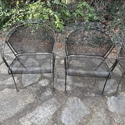 Iron Garden Table with Four Chairs (Y-BM)