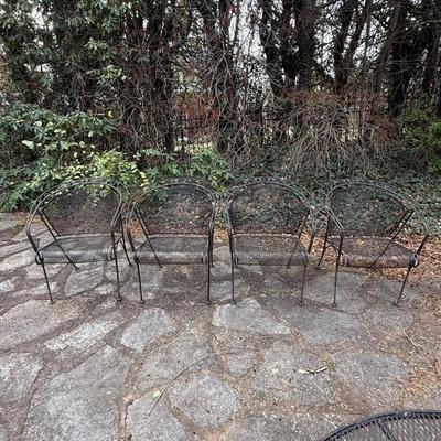 Iron Garden Table with Four Chairs (Y-BM)