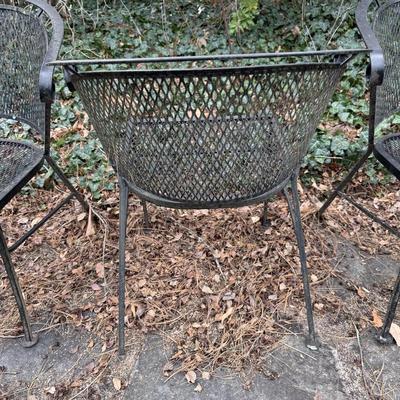 Wrought Iron Table with Five Chairs (Y-BM)