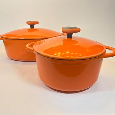 LOT 50: Two Rachel Ray Cast Iron Dutch Ovens