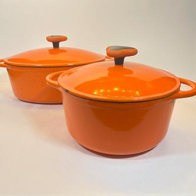 LOT 50: Two Rachel Ray Cast Iron Dutch Ovens