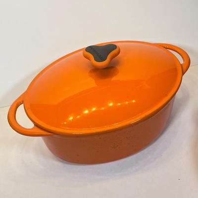 LOT 50: Two Rachel Ray Cast Iron Dutch Ovens