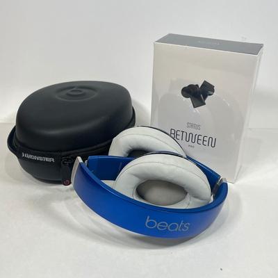 LOT 52A: Wireless Headphones - New in Package Status Between Earbuds and Beats Studio in Travel Case