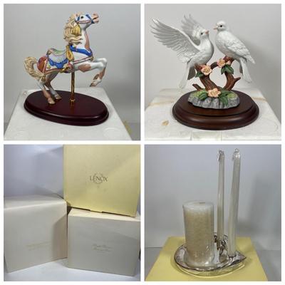 LOT 55: Lenox Candle Set and Figurines