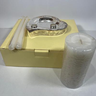 LOT 55: Lenox Candle Set and Figurines