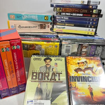 LOT 67: DVDs and VHS Tapes - Most New, Sealed