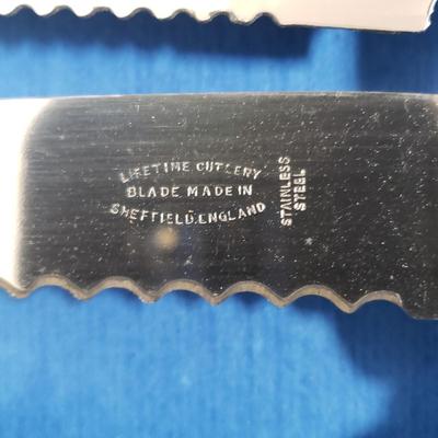 LOT 127: Set of Rosewood Rogers Cutlery & Sheffield English Cutlery with Forschner Knife