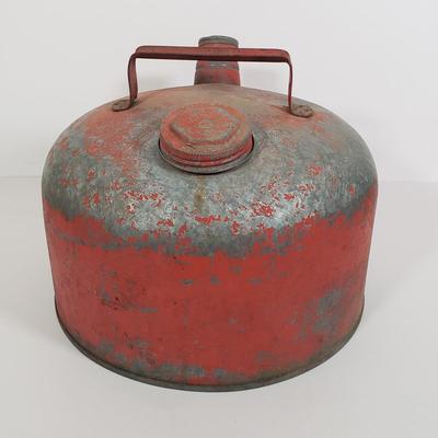 LOT 128: Vintage Coleman Lantern, Eagle Steel Gas Can, Metal Milk Can, Buckeye Aluminum Coffee Pot & Yaktrax Snow Walkers