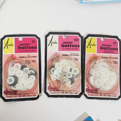 LOT 131: Unopened Cross Stitch Kits & Vintage Buttons