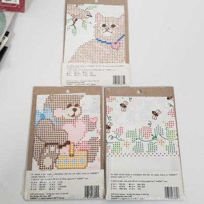 LOT 131: Unopened Cross Stitch Kits & Vintage Buttons