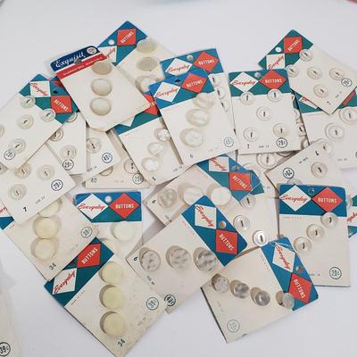 LOT 131: Unopened Cross Stitch Kits & Vintage Buttons