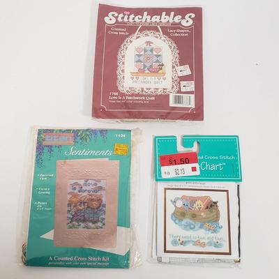 LOT 131: Unopened Cross Stitch Kits & Vintage Buttons