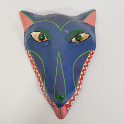 LOT 133: Paper Mache Art Masks Signed Gina Truex with Signed Bowl