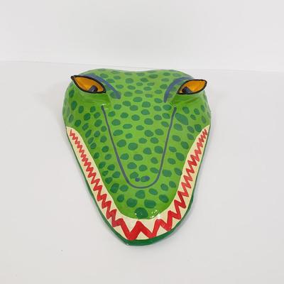 LOT 133: Paper Mache Art Masks Signed Gina Truex with Signed Bowl