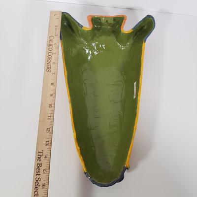 LOT 133: Paper Mache Art Masks Signed Gina Truex with Signed Bowl