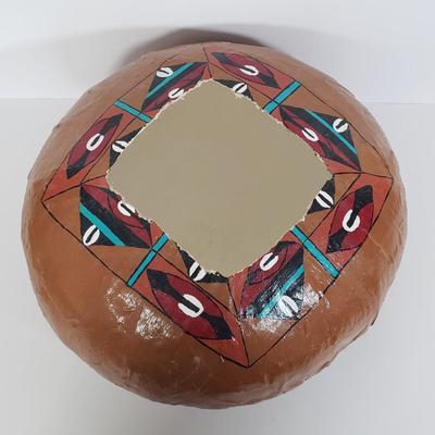 LOT 133: Paper Mache Art Masks Signed Gina Truex with Signed Bowl