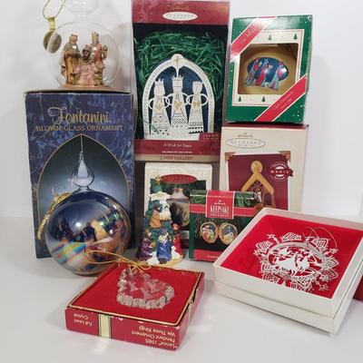 LOT 134: Nativity/Three Kings Ornaments by Lenox, Hallmark, Fontanini & More